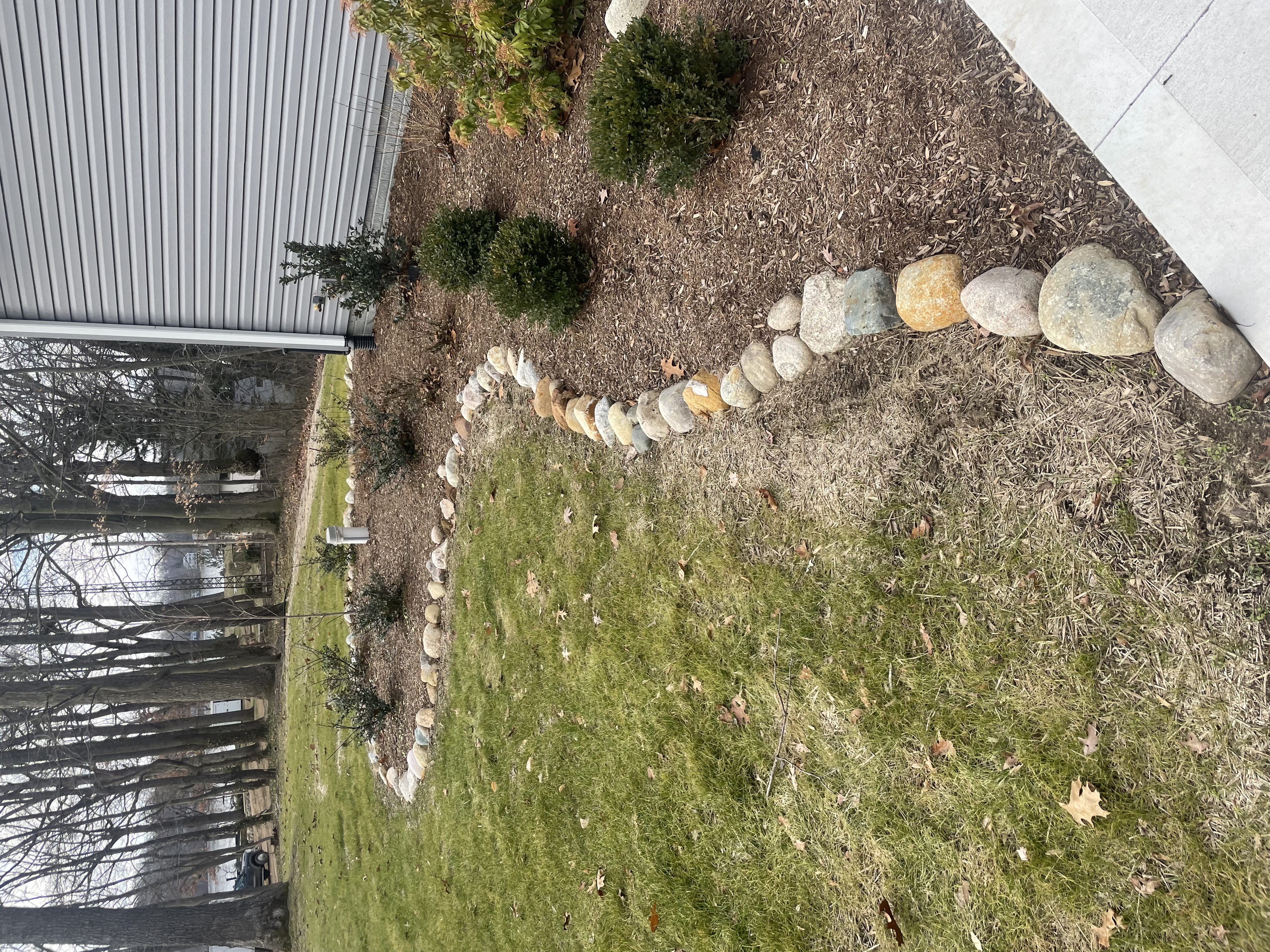 Dry-stack stone retaining wall